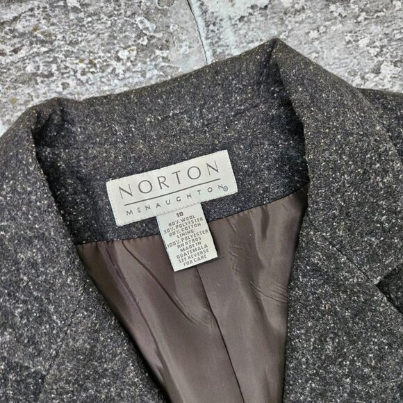 Norton Mcnaughton Women Blazer 100% Wool Two Button Style Jacket Size 10 - Picture 8 of 9
